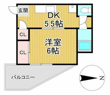 第一コーポ江頭【405号室】の間取り