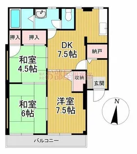 グリーンパーク国分 B【201号室】の間取り