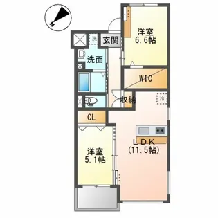 Prestige del 西海岸【2階】の間取り