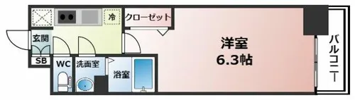 ララプレイス難波メティス【9階】の間取り