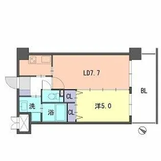DUOFEEL福岡東【6階】の間取り