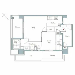リアンシエルブルー東比恵【2階】の間取り