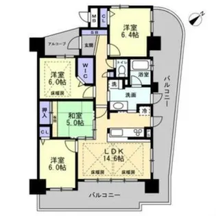 アルファステイツ東今宿【606号室】の間取り