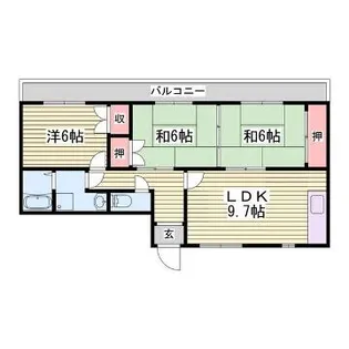 バルビゾン岡田【502号室】の間取り