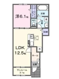 シャルム朝来【102号室】の間取り