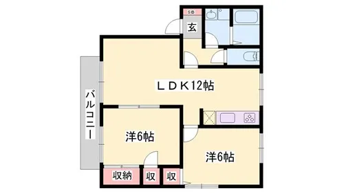 サニーハイツ田寺 A棟【2階】の間取り