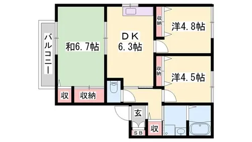 リーブ桜【101号室】の間取り