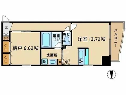 プレジオ本町【11階】の間取り