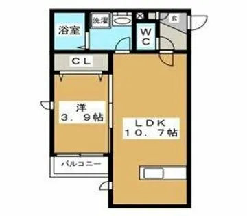 ソレイユ箱崎宮前【1階】の間取り