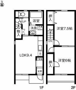 愛知県清須市廻間3丁目【テラスハウス】の間取り
