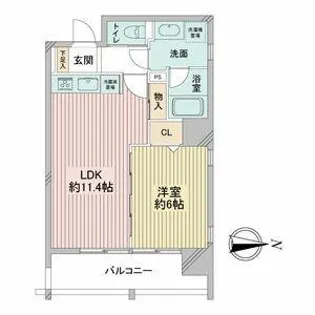 レインボーピア記念橋【8階】の間取り