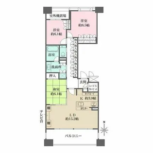 セントラルガーデン・レジデンスII D棟【6階】の間取り