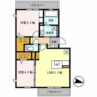 クレッセント・スクエアⅡ【3階】の間取り