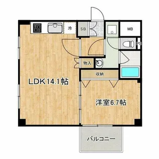 難波センチュリーマンション【7階】の間取り