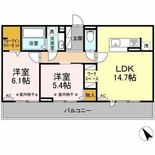 ルミエール B【1階】の間取り