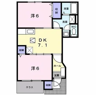 メゾン・グランドールB【1階】の間取り