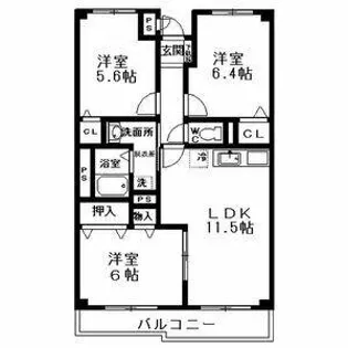 ラフィーネK【5階】の間取り
