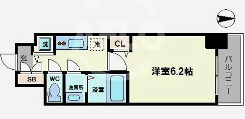 プレサンス玉造駅前ルージュ【3階】の間取り