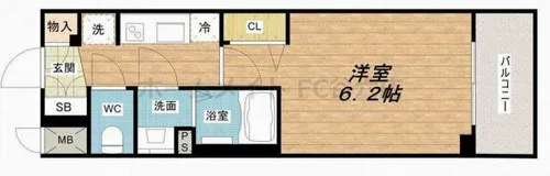プレサンスOSAKA DOMECITYスクエア【7階】の間取り