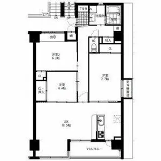 ヒルクレスト大濠【508号室】の間取り