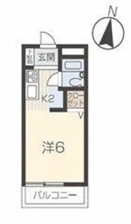 ハイユニメント松ヶ丘B棟【2階】の間取り