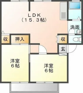 サンビレッジ原 B棟【201号室】の間取り