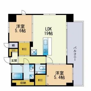 アクシオン薬院プレミアム【10階】の間取り