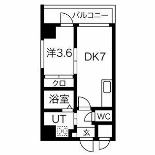 ラ・コルテ大濠【704号室】の間取り