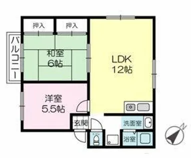 ハイツサンフジB棟【101号室】の間取り