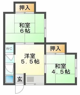 下畑町アパート【2階】の間取り