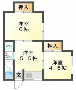下畑町アパート【1階】の間取り