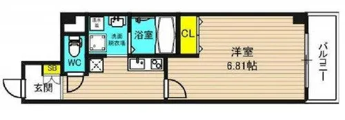 みおつくし江戸堀【10階】の間取り