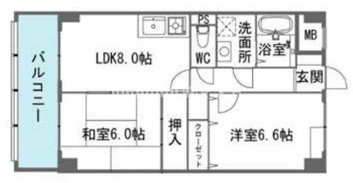 福本ハーバービュースクエア【5階】の間取り