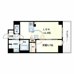 セントリヴィエ大阪梅田【8階】の間取り