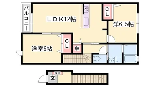ピエデルモンテ2【203号室】の間取り