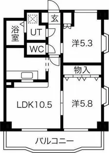 ユーライフ加家【4階】の間取り