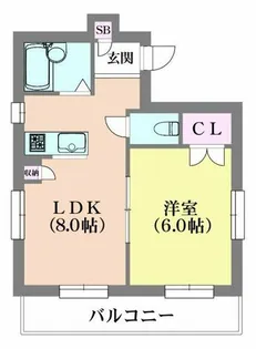グランディール夢野【4階】の間取り