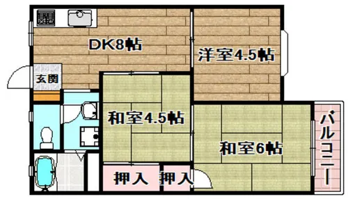 ホワイトハイツB棟【202号室】の間取り