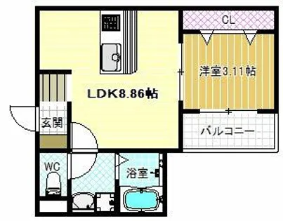F+style藤井寺道明寺1号館【1階】の間取り