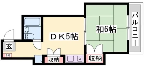 ジュネス姫路1【403号室】の間取り