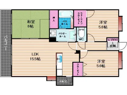 プリーマヴィラ那珂川【2階】の間取り