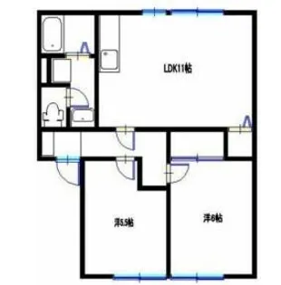 サンハイム下手野(借上)【1階】の間取り