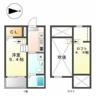 外新町フォート【2階】の間取り