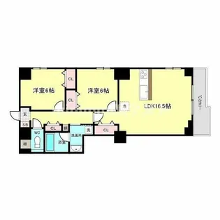 クレアーレ元町【5階】の間取り