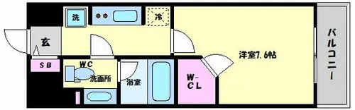 パークアクシス四ツ橋【8階】の間取り