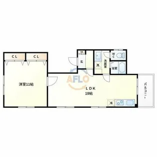 クレスト南堀江【9階】の間取り