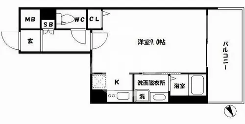 プレサンス立売堀パークシティ【14階】の間取り