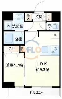プレサンス野田阪神駅前ザ・プレミアム【9階】の間取り