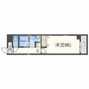 リバーライズ谷町4【10階】の間取り