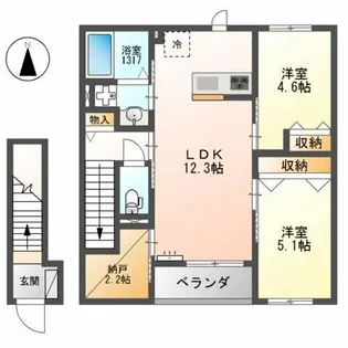 ブルースカイ【2階】の間取り